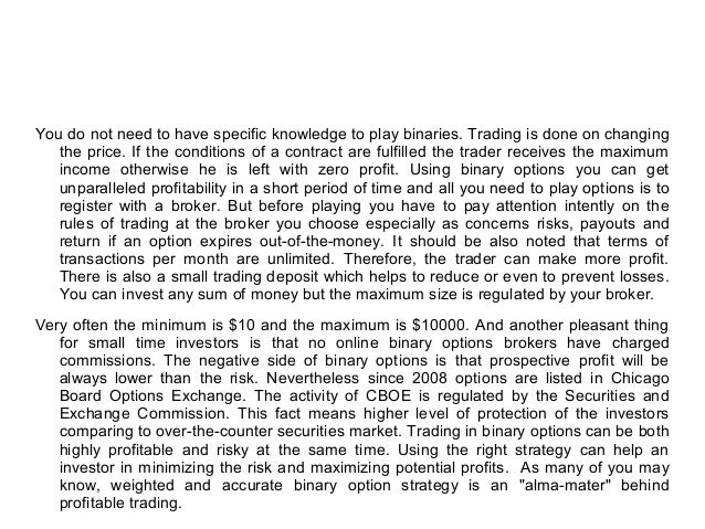Make money with binary options