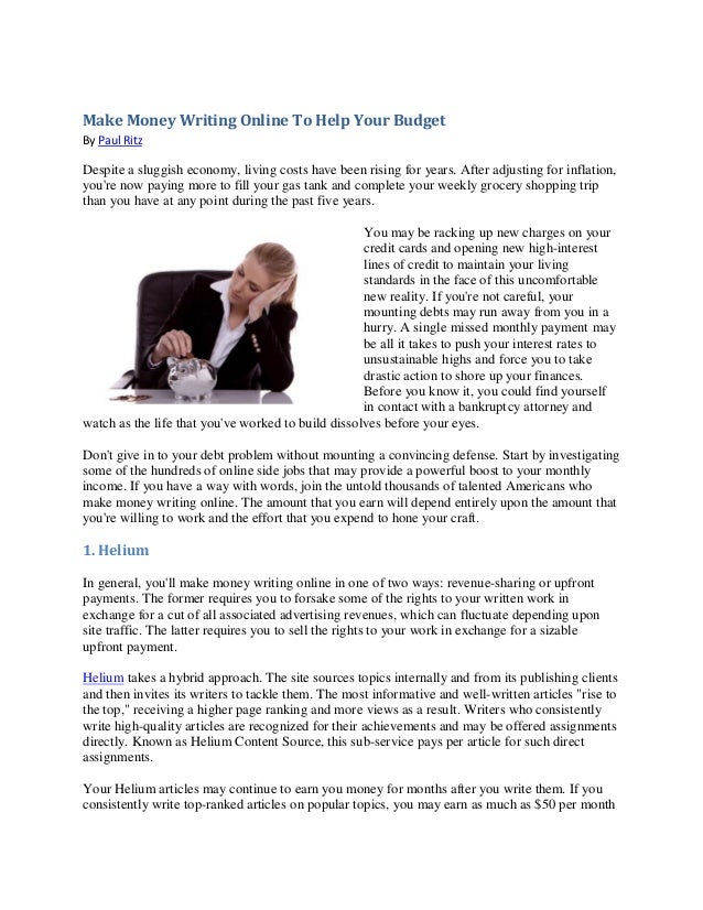 make money writing online to help your budget
