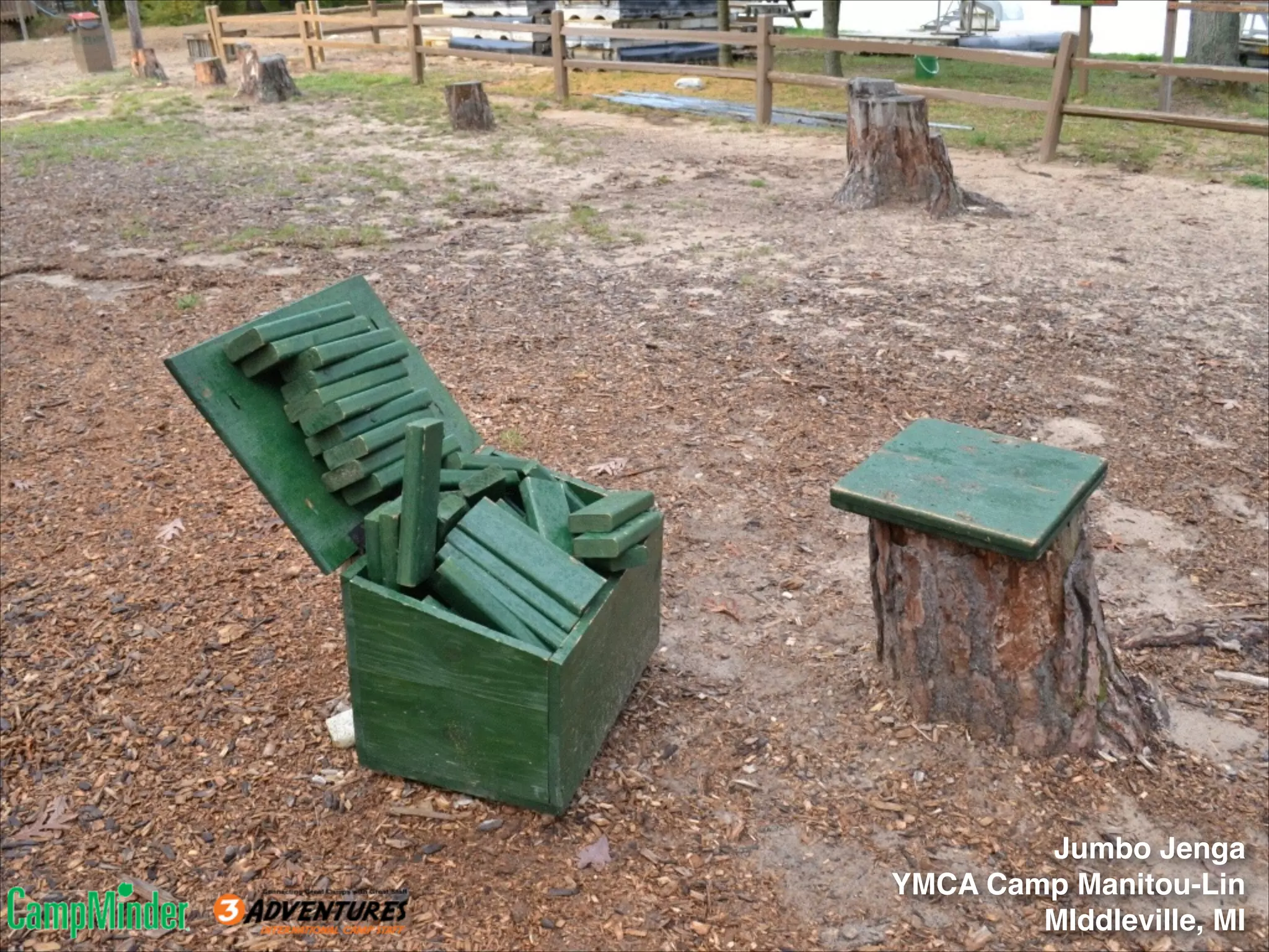 Jumbo Jenga!
YMCA Camp Manitou-Lin!
MIddleville, MI

 