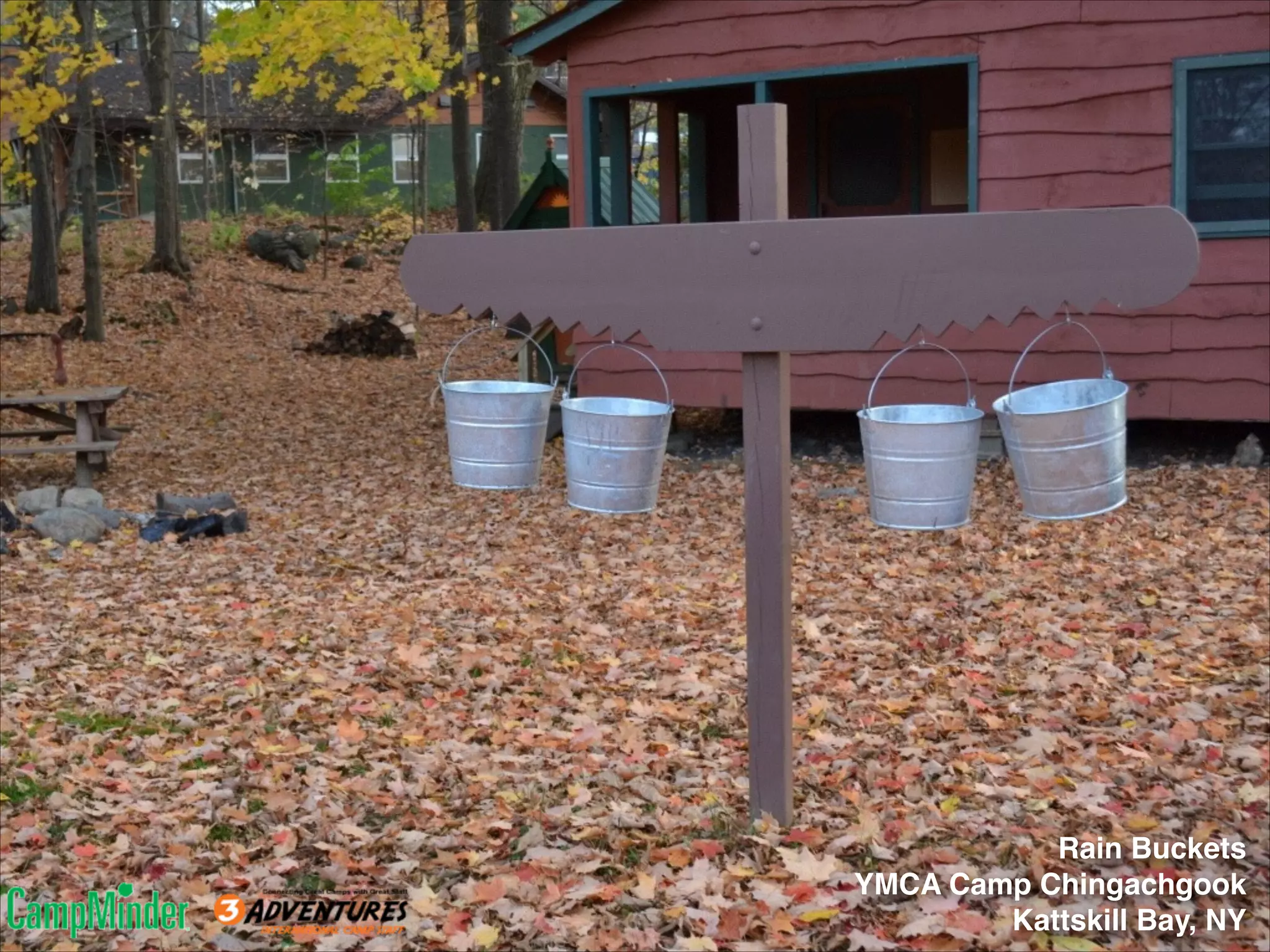 Rain Buckets!
YMCA Camp Chingachgook!
Kattskill Bay, NY

 