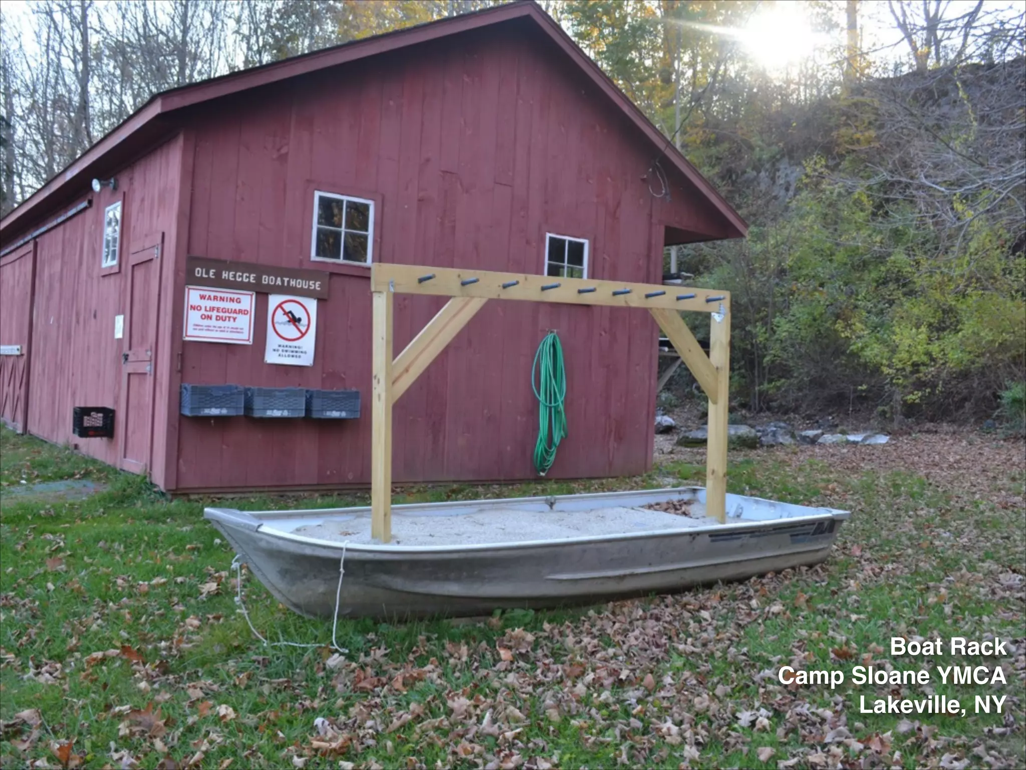 Boat Rack!
Camp Sloane YMCA!
Lakeville, NY

 