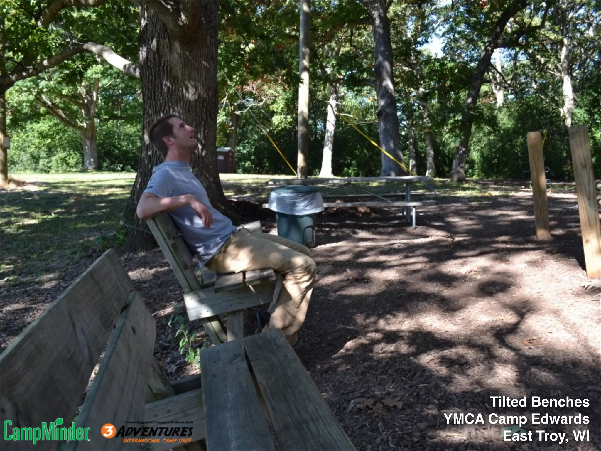Tilted Benches!
YMCA Camp Edwards!
East Troy, WI

 