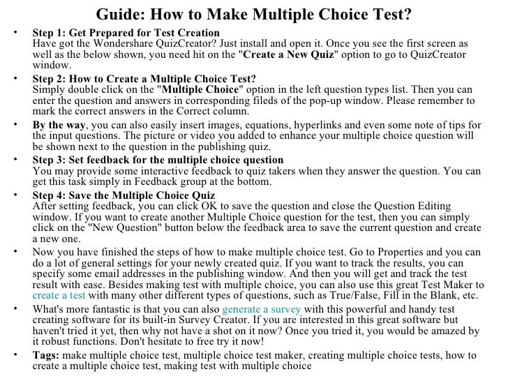 Multiple Choice Quiz Maker