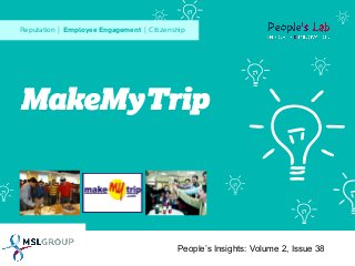 Reputation | Employee Engagement | Citizenship

MakeMyTrip

People’s Insights: Volume 2, Issue 38

 