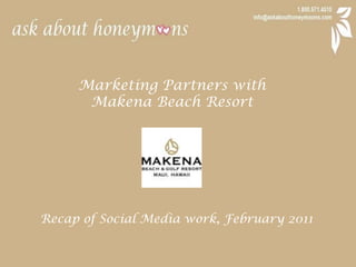 Marketing Partners with  Makena Beach Resort Recap of Social Media work, February 2011 
