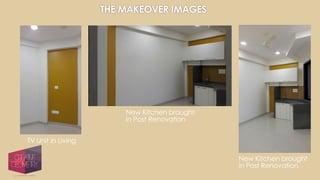 THE MAKEOVER IMAGES
TV Unit in Living
New Kitchen brought
in Post Renovation
New Kitchen brought
in Post Renovation
 