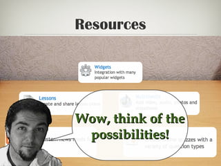 Resources
Wow, think of theWow, think of the
possibilities!possibilities!
 