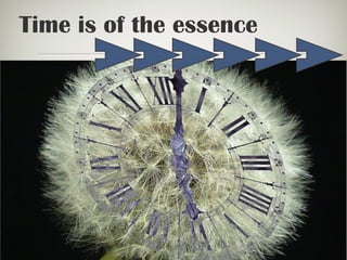 Time is of the essence
 