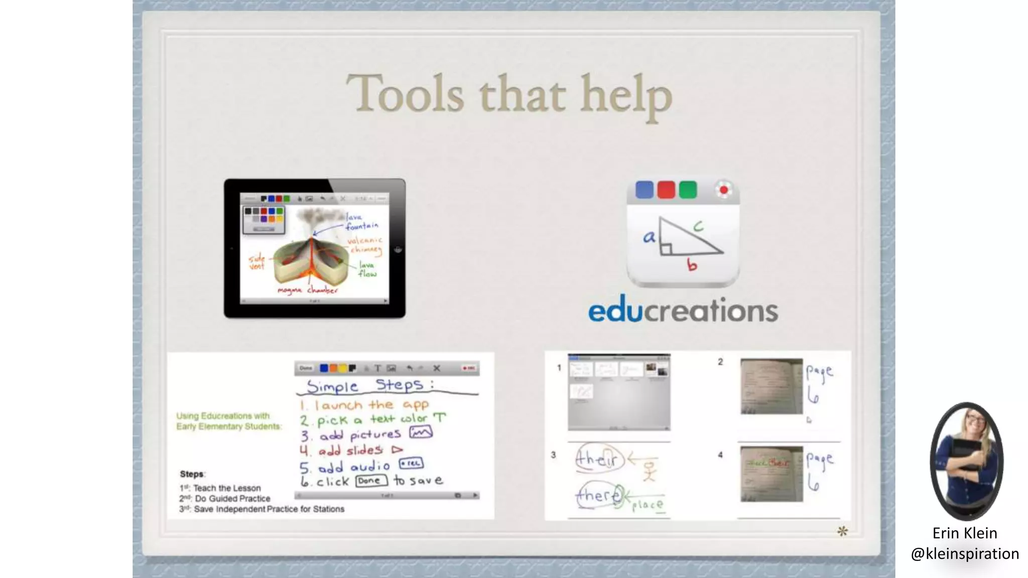 Erin Klein
@kleinspiration
 