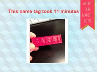 This name tag took 11 minutes
 