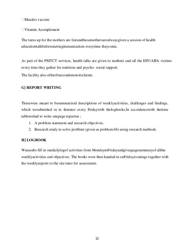 Report writing on community service