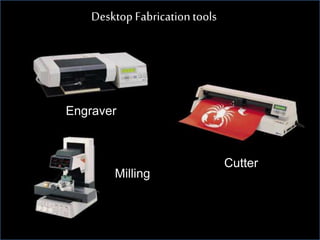 Giovanni Re 
Desktop Fabrication tools 
Engraver 
Milling 
Cutter 
Maker Faire Roma– 3 Ottobre 2014 
 