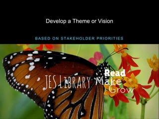 B A S E D O N S T A K E H O L D E R P R I O R I T I E S
Develop a Theme or Vision
 