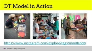 The Mind Lab by Unitec | 2016
DT Model in Action
https://www.instagram.com/explore/tags/mindlabdt/
 