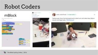 The Mind Lab by Unitec | 2016The Mind Lab by Unitec | 2016
mBlock
Robot Coders
 