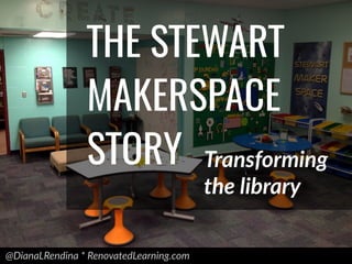 @DianaLRendina * RenovatedLearning.com
THE STEWART
MAKERSPACE
STORY Transforming
the library
 