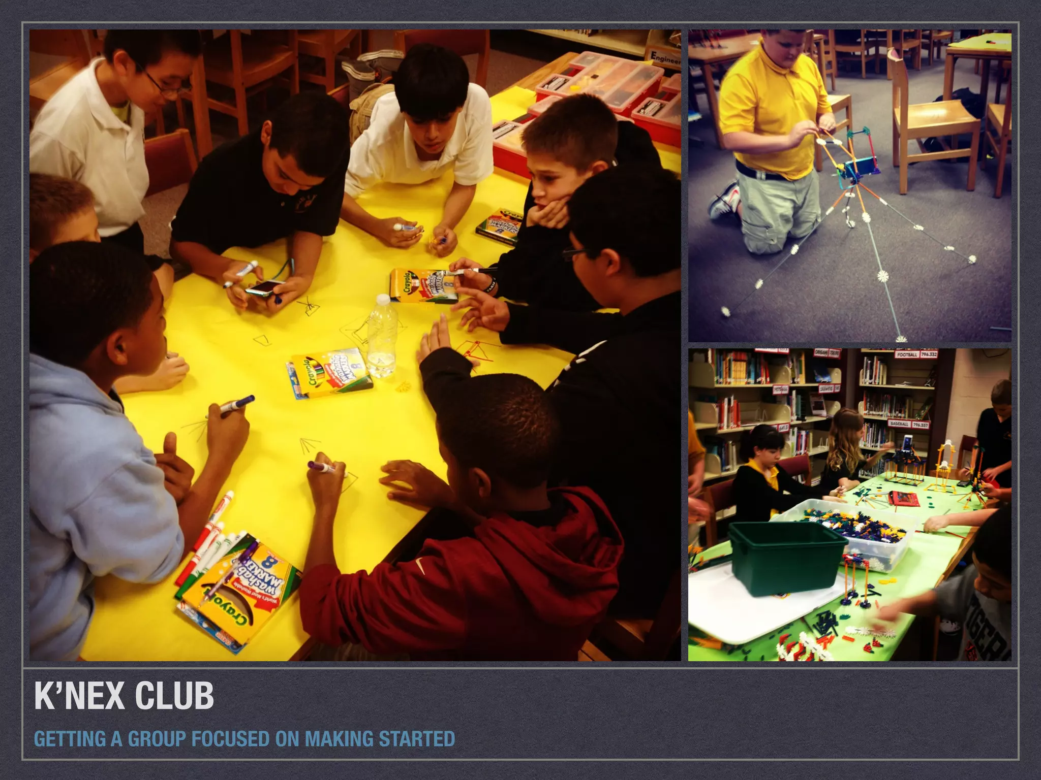K’NEX CLUB 
GETTING A GROUP FOCUSED ON MAKING STARTED 
 