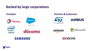 Backed by large corporations
Investors Partners & Customers
 