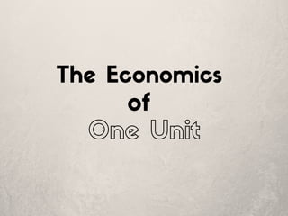 The Economics
of
One Unit
 