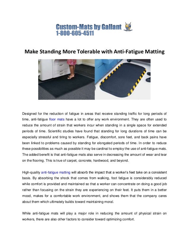 Make Standing More Tolerable With Anti Fatigue Matting
