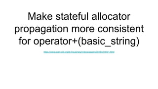 Make stateful allocator
propagation more consistent
for operator+(basic_string)
https://www.open-std.org/jtc1/sc22/wg21/docs/papers/2018/p1165r1.html
 