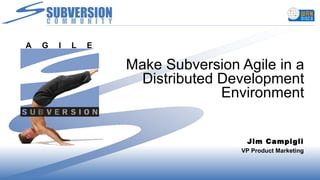 Make Subversion Agile in a Distributed Development Environment Jim Campigli VP Product Marketing 