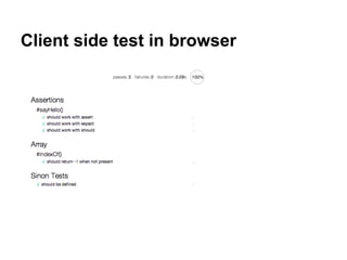 Client side test in browser
 