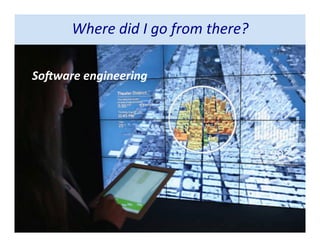 Software engineering
Where did I go from there?
 