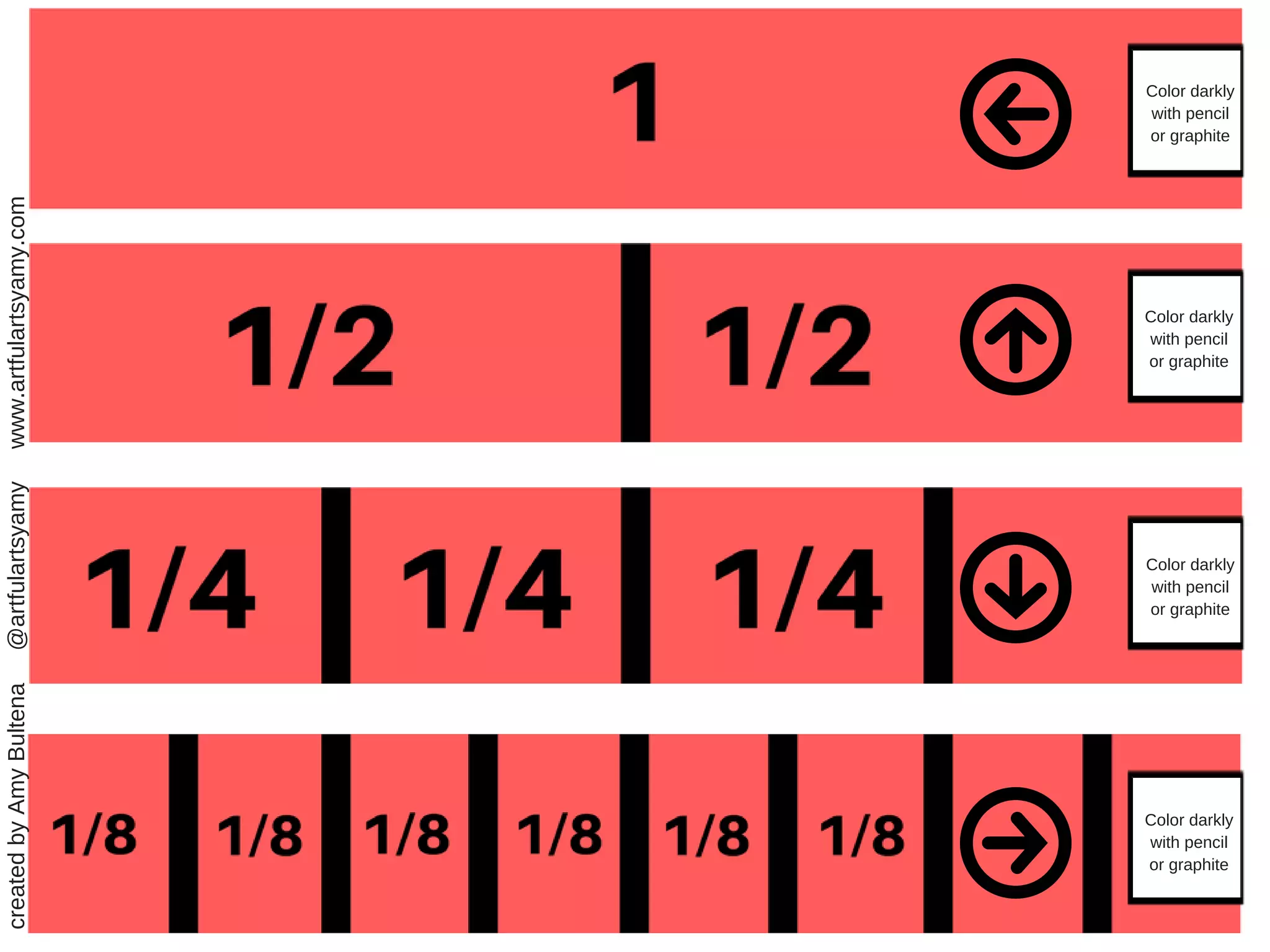 Color darkly
with pencil
or graphite
Color darkly
with pencil
or graphite
Color darkly
with pencil
or graphite
Color darkly
with pencil
or graphite
createdbyAmyBultena@artfulartsyamywww.artfulartsyamy.com
 