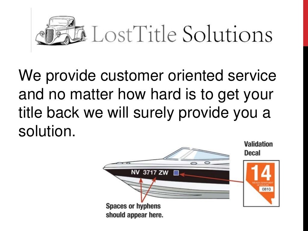 Make your boat legit and recover lost boat title