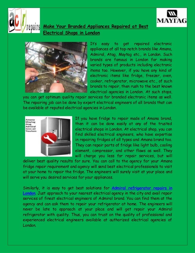 Amana Refrigerator Repair Service