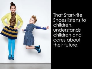 That Start-rite
Shoes listens to
children,
understands
children and
cares about
their future.
 