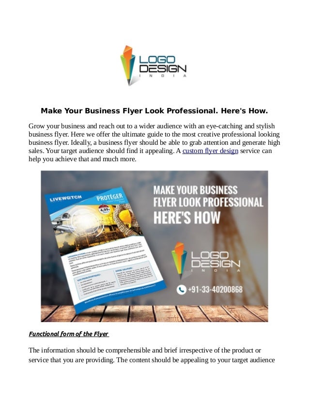 Make your business flyer look professional. here's how