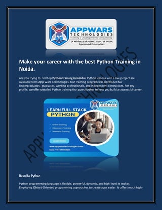 Make your career with the best Python Training in Noida-1.pdf