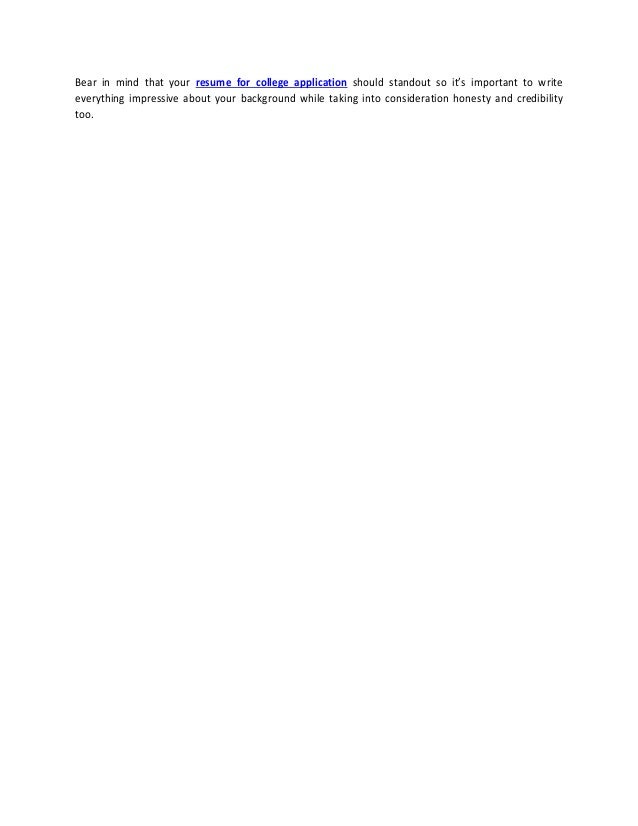 make your college application resume stand out