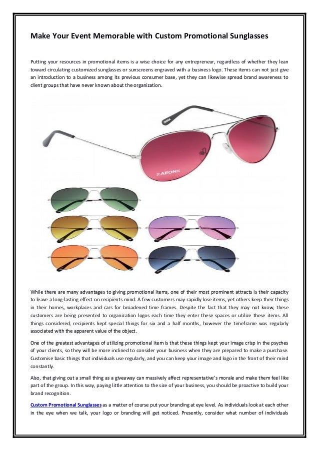 make custom sunglasses