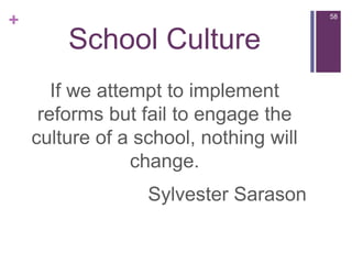 Good Classroom Climate53Claritypurpose & context of each lessonOrderdiscipline & civilized behaviourStandardshigh, explicit & consistentFairnessno favourites, affirmation earnedParticipationvariety of discussion & activitySupportconfidence to risk, err and learnSafety                absence of bullying & fearInterestinteresting & stimulating lessonsEnvironmentattractive, organised & clean                                       - Hay McBer Report
