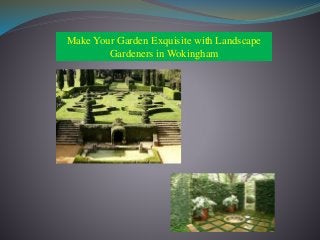 Make Your Garden Exquisite with Landscape
Gardeners in Wokingham
 