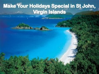 Make Your Holidays Special in St John, 
Virgin Islands 
 
