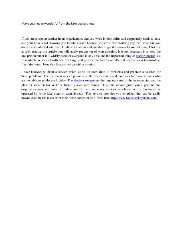 how to make a doctors note