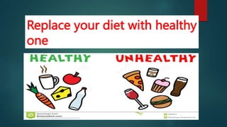 Replace your diet with healthy
one
 