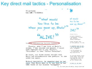 Key direct mail tactics - Personalisation 
