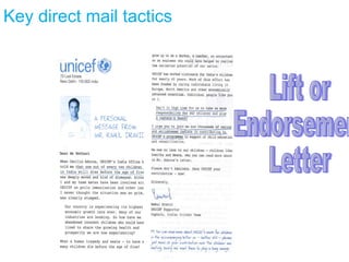 Lift or  Endorsement  Letter Key direct mail tactics 