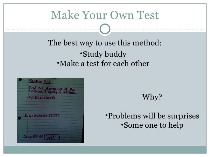 Study method make your own test
