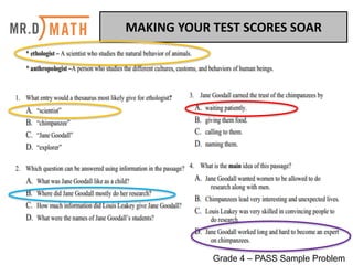 MAKING	YOUR	TEST	SCORES	SOAR	
Grade 4 – PASS Sample Problem
 
