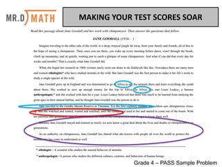 MAKING	YOUR	TEST	SCORES	SOAR	
Grade 4 – PASS Sample Problem
 