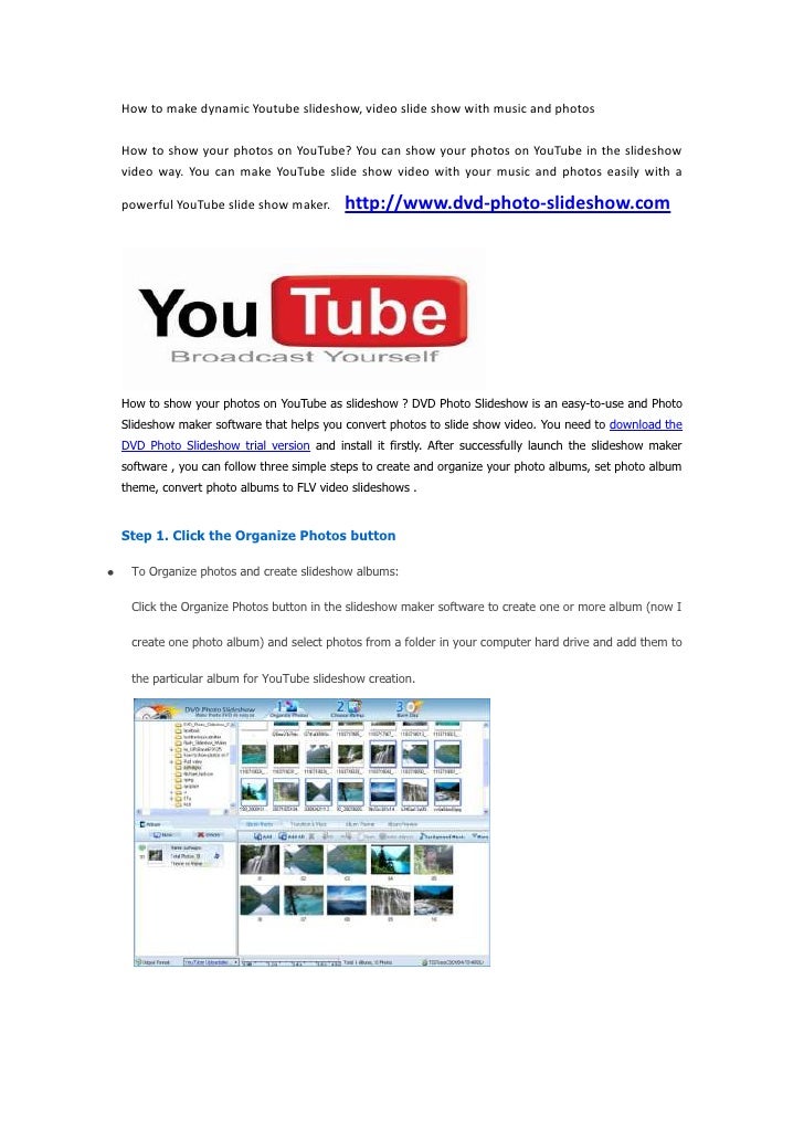 Make Youtube video slideshow with music and photos