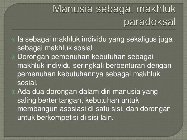 Manusia sebagai individu dan makhluk sosial