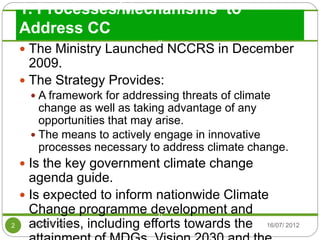 Makhoka NAMA priorities in Kenya july 2012