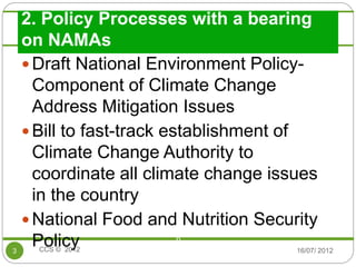 Makhoka NAMA priorities in Kenya july 2012